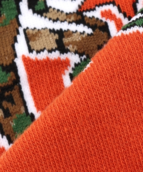 X-girl Stages（エックスガールステージス）の「総柄ロゴハイソックス（ソックス/靴下・キッズ・オフホワイト/ブラック/オレンジ・15-17cm/17-19cm/19-21cm）」の6枚目の写真