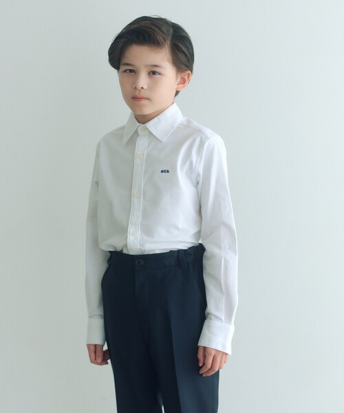 green label relaxing（グリーンレーベルリラクシング）の「オックスシャツ / キッズ 140cm-160cm（シャツ/ブラウス・キッズ・ライトブルー/オフホワイト/イエロー・160cm/150cm/140cm）」の2枚目の写真