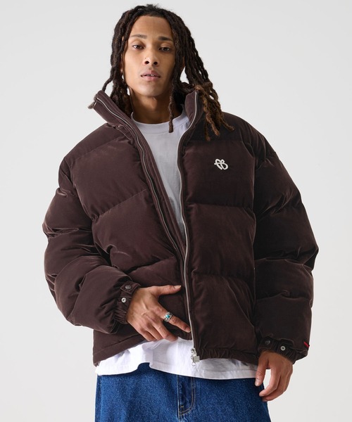 FUBU( フブ)の「FUBU フブ FBロゴ 長袖 ベロア 中綿 ジャケット ジャンパー(ダウンジャケット/コート・メンズ・ブラック/ブラウン・M/L/XL/XXL)」の1枚目の写真
