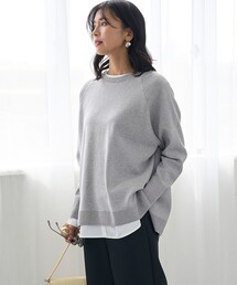 コットンカシミヤニット クルーネック