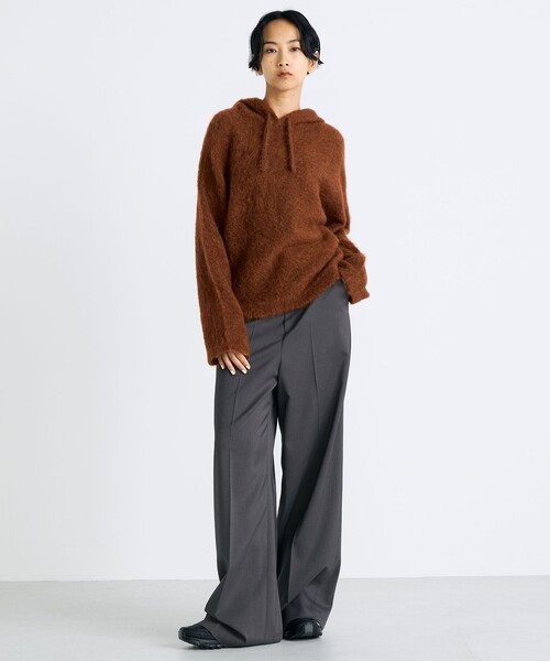 EDITION（エディション）の「アルパカシャギー フーディートップス（ニット/セーター・レディース・ブラウン系その他/ブラック・FREE）」の12枚目の写真