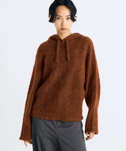 EDITION（エディション）の「アルパカシャギー フーディートップス（ニット/セーター・レディース・ブラウン系その他/ブラック・FREE）」の11枚目の写真