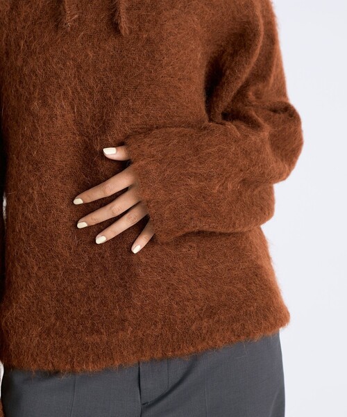 EDITION（エディション）の「アルパカシャギー フーディートップス（ニット/セーター・レディース・ブラウン系その他/ブラック・FREE）」の6枚目の写真