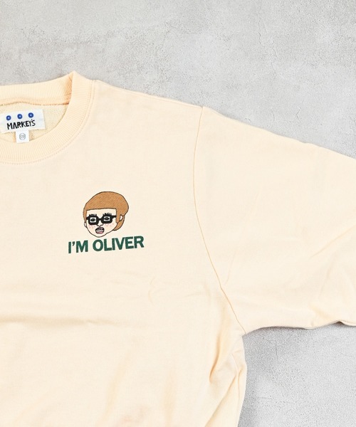 MARKEY'S（マーキーズ）の「マエウシロプリントトレーナー（スウェット・キッズ・オレンジ/サンドベージュ/オフホワイト/ライトブルー・80/90/95/100/110/120/130/140/150）」の11枚目の写真