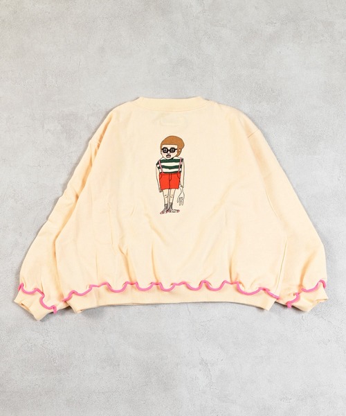 MARKEY'S（マーキーズ）の「マエウシロプリントトレーナー（スウェット・キッズ・オレンジ/サンドベージュ/オフホワイト/ライトブルー・80/90/95/100/110/120/130/140/150）」の15枚目の写真