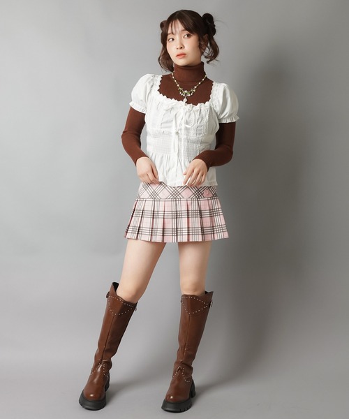 SPINNS（スピンズ）の「スクエアネック半袖ブラウス/リボン（シャツ/ブラウス・レディース・オフホワイト・ONESIZE）」の5枚目の写真