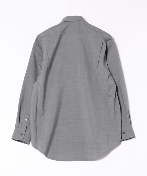 m.f.editorial(エムエフエディトリアル)の「シャツ メンズ 長袖 ストレッチ ウール混 レギュラーカラー ゆったり オーバーサイズ イタリア生地 国内縫製(シャツ/ブラウス・メンズ・ダークウッド/グレー・MEDIUM/LARGE)」の3枚目の写真