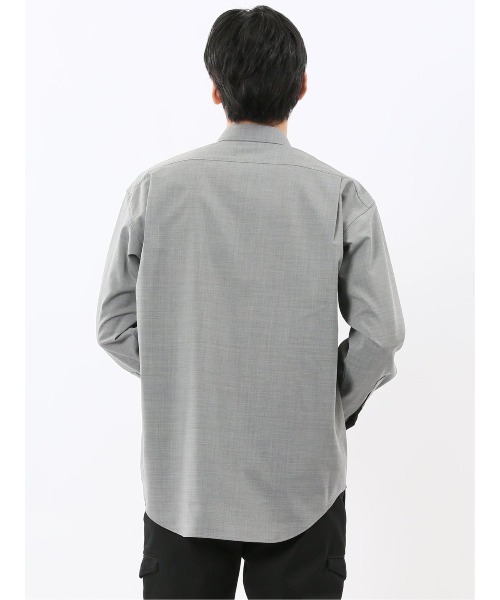 m.f.editorial(エムエフエディトリアル)の「シャツ メンズ 長袖 ストレッチ ウール混 レギュラーカラー ゆったり オーバーサイズ イタリア生地 国内縫製(シャツ/ブラウス・メンズ・ダークウッド/グレー・MEDIUM/LARGE)」の15枚目の写真
