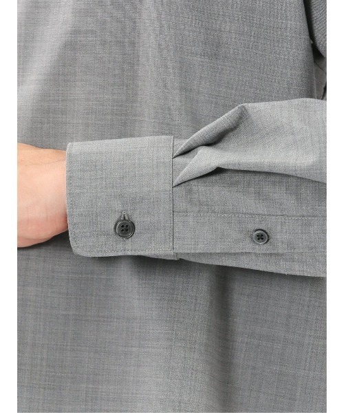 m.f.editorial(エムエフエディトリアル)の「シャツ メンズ 長袖 ストレッチ ウール混 レギュラーカラー ゆったり オーバーサイズ イタリア生地 国内縫製(シャツ/ブラウス・メンズ・ダークウッド/グレー・MEDIUM/LARGE)」の16枚目の写真
