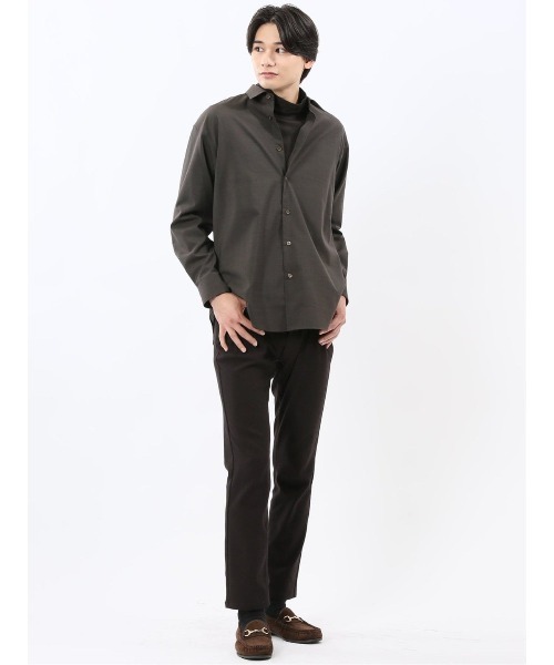 m．f．エディトリアル（m．f．editorial）/【ウール混ストレッチ】m．f．エディトリアル レギュラーカラー長袖シャツ セール】【ウール混ストレッチ】m.f.エディトリアル メンズ レギュラー
