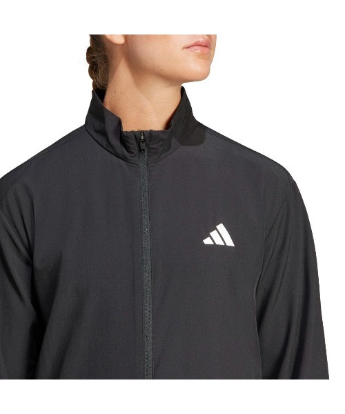 adidas(アディダス)の「アディダス adidas トレイン エッセンシャルズ スリーストライプス ウーブン ウォームアップジャケット(ジャージ・レディース・ベージュ/ブラック・S/M/L)」の8枚目の写真
