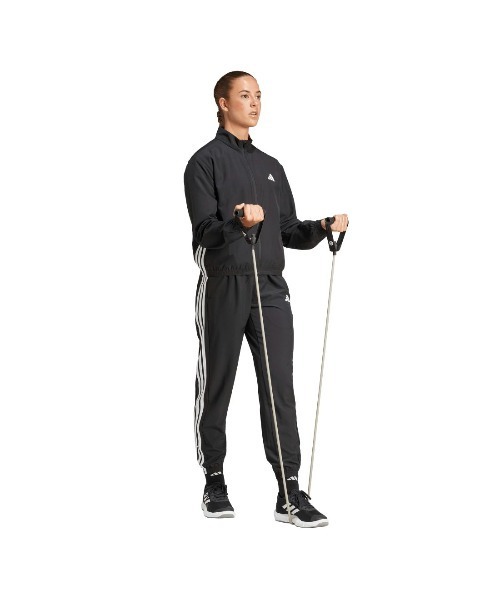 adidas(アディダス)の「アディダス adidas トレイン エッセンシャルズ スリーストライプス ウーブン ウォームアップジャケット(ジャージ・レディース・ベージュ/ブラック・S/M/L)」の9枚目の写真