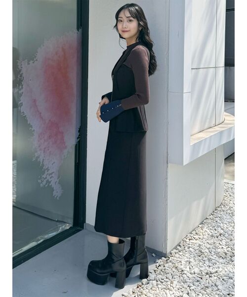 MURUA(ムルーア)の「フロントZIPペプラムジャンパースカート(ジャンパースカート・レディース・ブラック/グレー/ブラウン/ベージュ・1/2)」の18枚目の写真