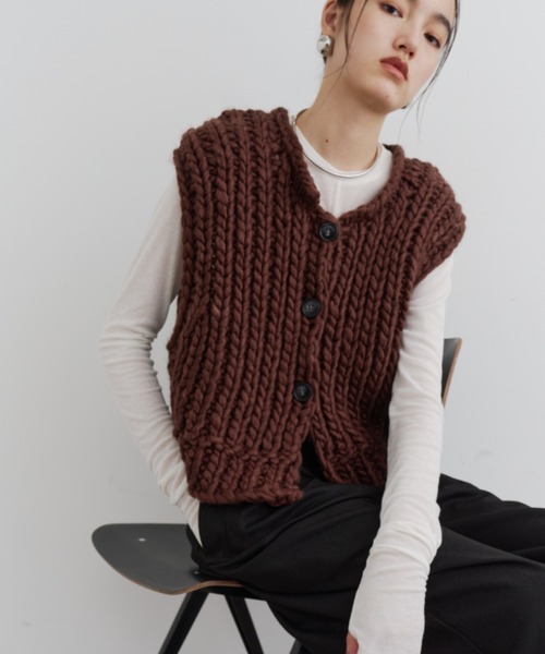 ウール混ロービングハンドニットベスト（ベスト）｜DFFUR.（ディフル