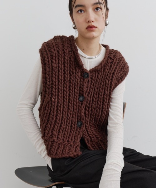 ウール混ロービングハンドニットベスト（ベスト）｜DFFUR.（ディフル
