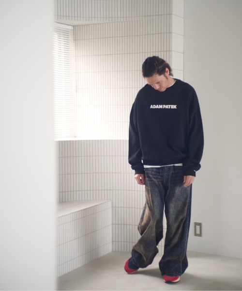 ADAM PATEK(アダムパテック)の「ADAMPATEK/logo crewneck/ベーシックロゴクルーネックスウェット(AP2524025)(スウェット・レディース・杢グレー/ブラック/ブラック系・1/2)」の8枚目の写真