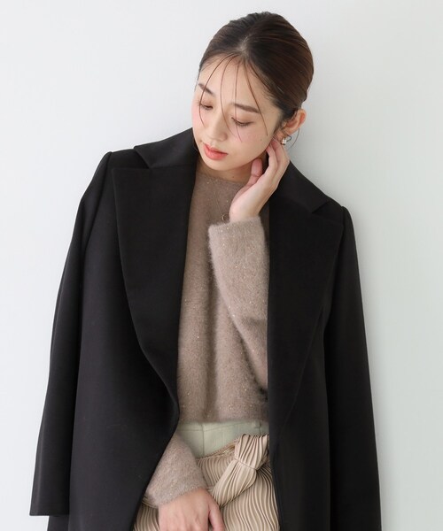 COUP DE CHANCE（クードシャンス）の「【カシミヤ100％／日本製】ロングガウンコート（チェスターコート・レディース・ブラック/ベージュ系その他2・38）」の4枚目の写真