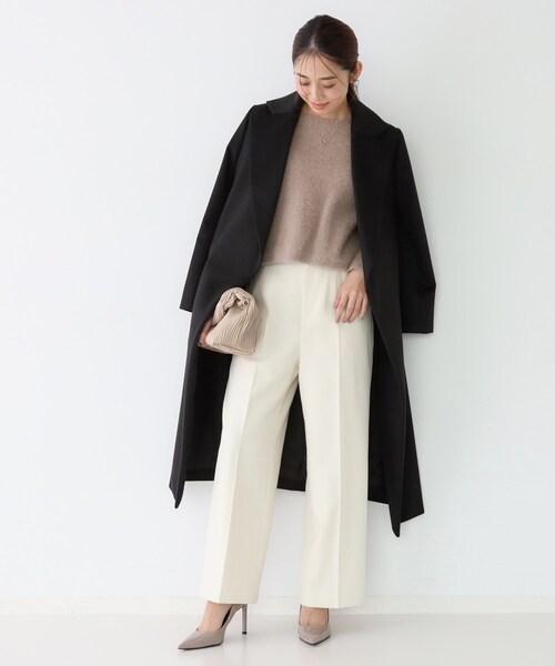 COUP DE CHANCE（クードシャンス）の「【カシミヤ100％／日本製】ロングガウンコート（チェスターコート・レディース・ブラック/ベージュ系その他2・38）」の5枚目の写真