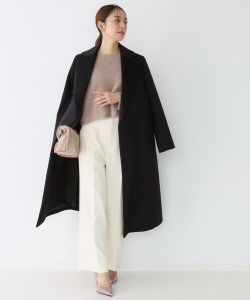 COUP DE CHANCE（クードシャンス）の「【カシミヤ100％／日本製】ロングガウンコート（チェスターコート・レディース・ブラック/ベージュ系その他2・38）」の6枚目の写真