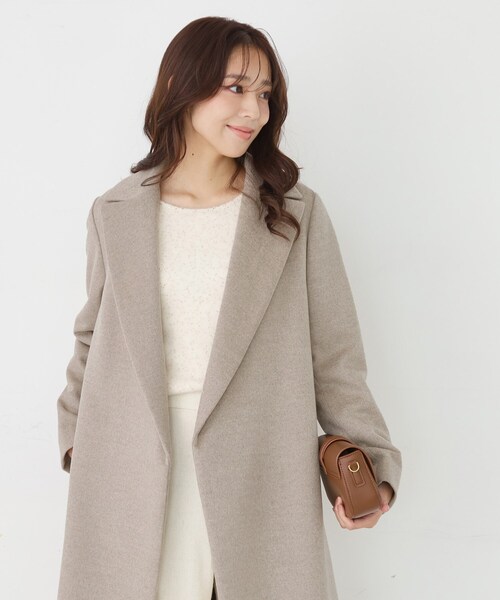 COUP DE CHANCE（クードシャンス）の「【カシミヤ100％／日本製】ロングガウンコート（チェスターコート・レディース・ブラック/ベージュ系その他2・38）」の8枚目の写真