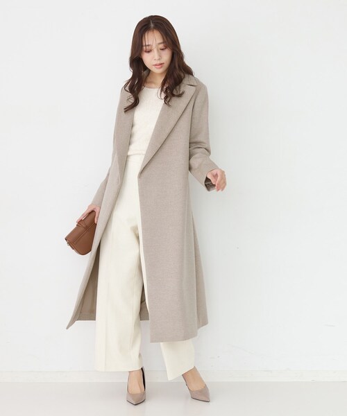 COUP DE CHANCE（クードシャンス）の「【カシミヤ100％／日本製】ロングガウンコート（チェスターコート・レディース・ブラック/ベージュ系その他2・38）」の10枚目の写真