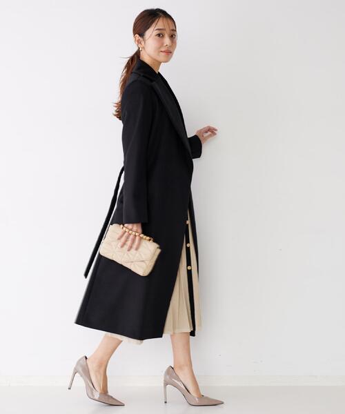 COUP DE CHANCE（クードシャンス）の「【カシミヤ100％／日本製】ロングガウンコート（チェスターコート・レディース・ブラック/ベージュ系その他2・38）」の14枚目の写真
