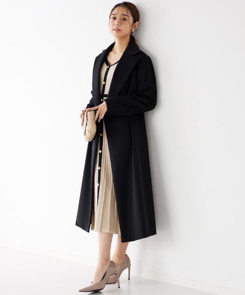 COUP DE CHANCE（クードシャンス）の「【カシミヤ100％／日本製】ロングガウンコート（チェスターコート・レディース・ブラック/ベージュ系その他2・38）」の15枚目の写真