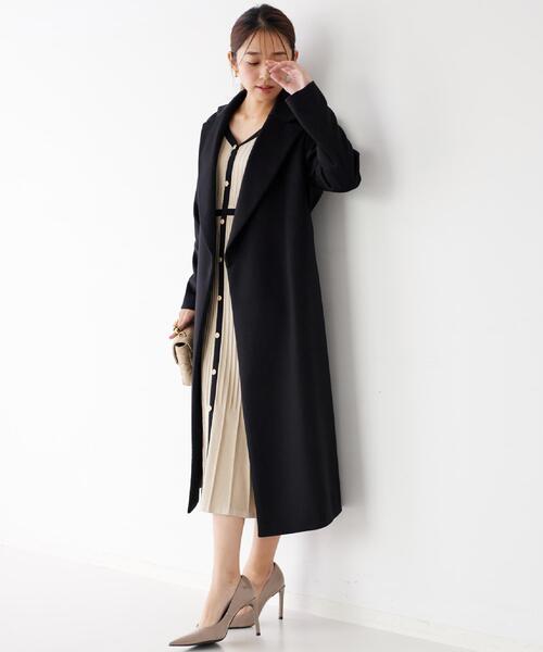 COUP DE CHANCE（クードシャンス）の「【カシミヤ100％／日本製】ロングガウンコート（チェスターコート・レディース・ブラック/ベージュ系その他2・38）」の17枚目の写真