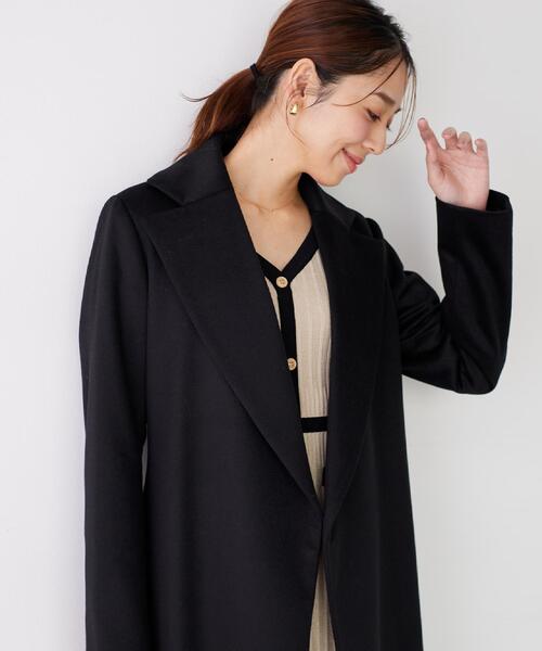 COUP DE CHANCE（クードシャンス）の「【カシミヤ100％／日本製】ロングガウンコート（チェスターコート・レディース・ブラック/ベージュ系その他2・38）」の18枚目の写真