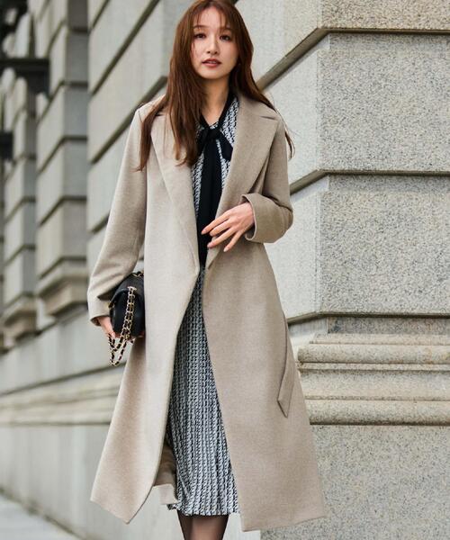 COUP DE CHANCE（クードシャンス）の「【カシミヤ100％／日本製】ロングガウンコート（チェスターコート・レディース・ブラック/ベージュ系その他2・38）」の19枚目の写真