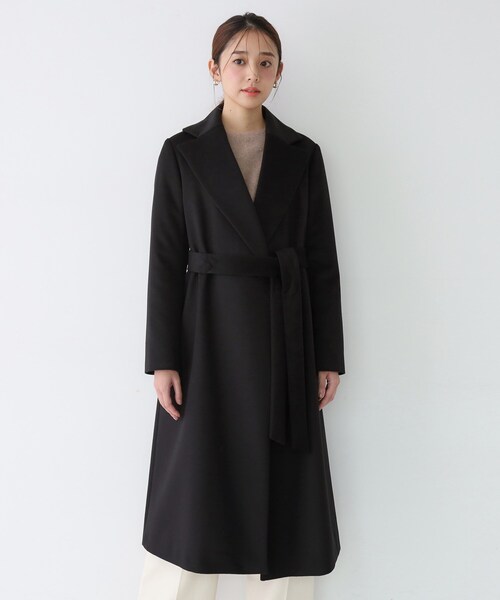 COUP DE CHANCE（クードシャンス）の「【カシミヤ100％／日本製】ロングガウンコート（チェスターコート・レディース・ブラック/ベージュ系その他2・38）」の21枚目の写真