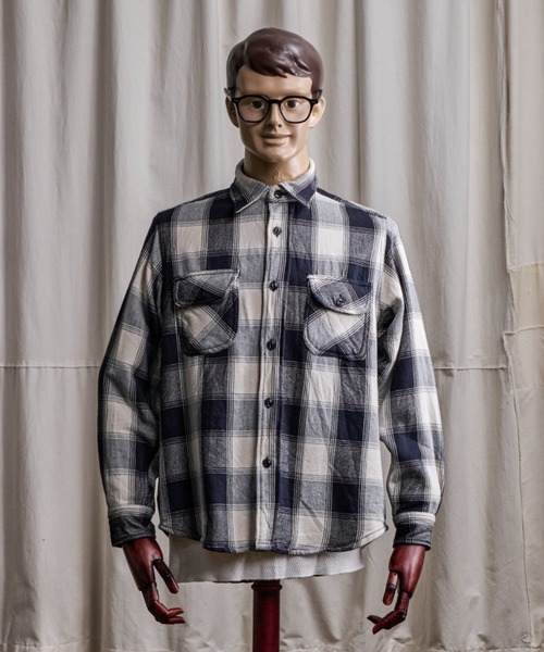 Coffee & Cigarettes(コーヒーアンドシガレッツ)の「10B9 Heavy Flannel One Wash Work Shirt(シャツ/ブラウス・メンズ・グレー系/ブラウン系/ブラック系・XL/M/L)」の1枚目の写真