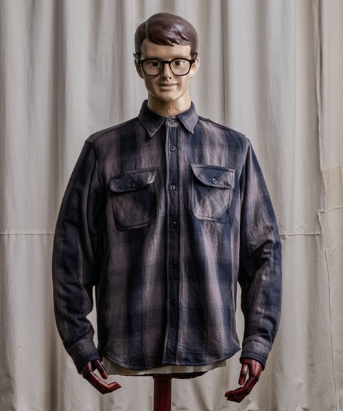 Coffee & Cigarettes(コーヒーアンドシガレッツ)の「10B9 Heavy Flannel One Wash Work Shirt(シャツ/ブラウス・メンズ・グレー系/ブラウン系/ブラック系・XL/M/L)」の2枚目の写真