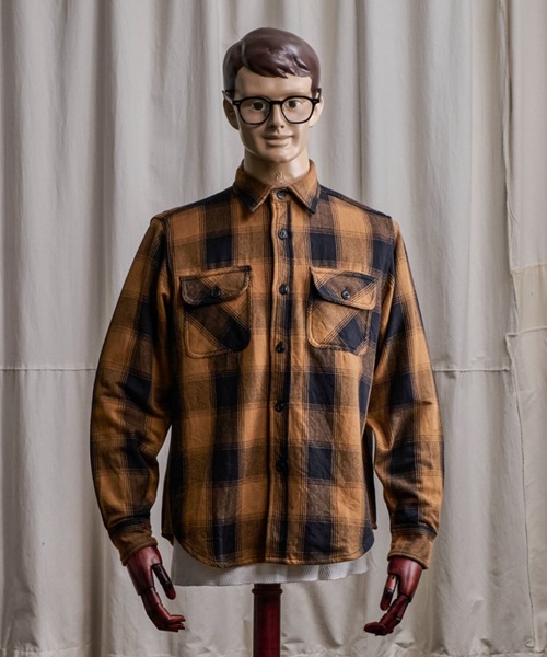 Coffee & Cigarettes(コーヒーアンドシガレッツ)の「10B9 Heavy Flannel One Wash Work Shirt(シャツ/ブラウス・メンズ・グレー系/ブラウン系/ブラック系・XL/M/L)」の3枚目の写真