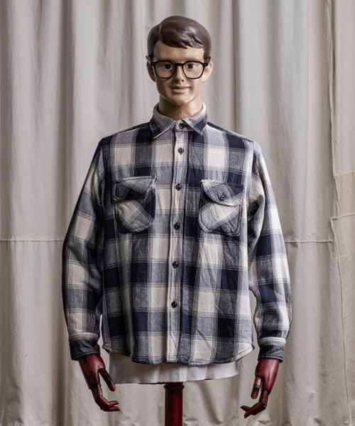 Coffee & Cigarettes(コーヒーアンドシガレッツ)の「10B9 Heavy Flannel One Wash Work Shirt(シャツ/ブラウス・メンズ・グレー系/ブラウン系/ブラック系・XL/M/L)」の13枚目の写真