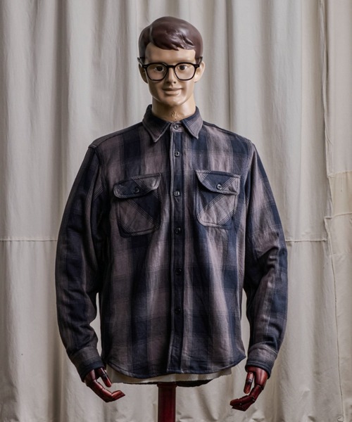 Coffee & Cigarettes(コーヒーアンドシガレッツ)の「10B9 Heavy Flannel One Wash Work Shirt(シャツ/ブラウス・メンズ・グレー系/ブラウン系/ブラック系・XL/M/L)」の15枚目の写真