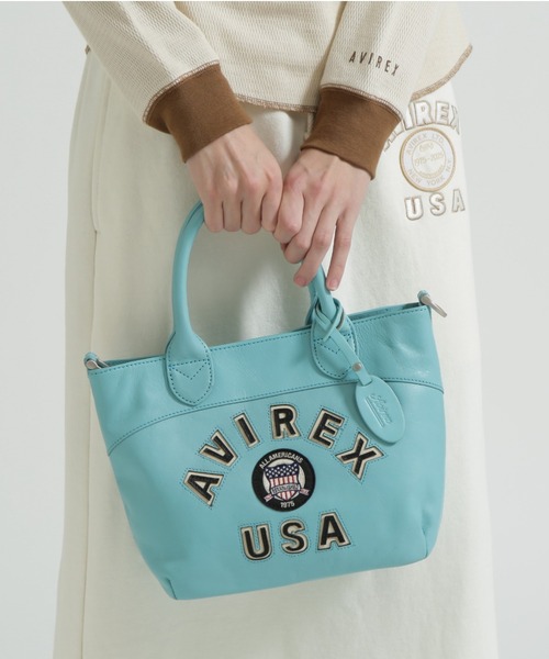 VARSITY LEATHER MINI TOTE BAG/バーシティー レザー ミニ トート