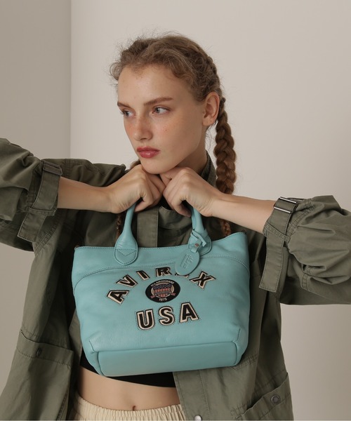 VARSITY LEATHER MINI TOTE BAG/バーシティー レザー ミニ トート