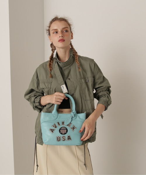 VARSITY LEATHER MINI TOTE BAG/バーシティー レザー ミニ トート