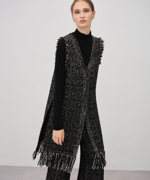 ツイードニット ジレ