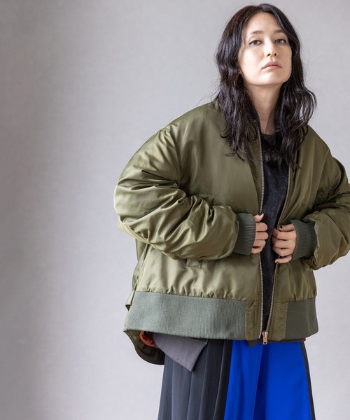 OSMOSIS（オズモーシス）の「ギャザージップブルゾン（ブルゾン・レディース・グレー/カーキ/ブラック・ONE SIZE）」の3枚目の写真