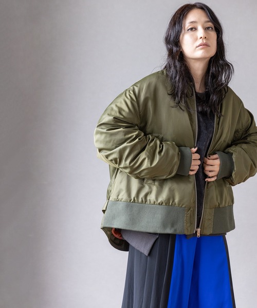 OSMOSIS（オズモーシス）の「ギャザージップブルゾン（ブルゾン・レディース・グレー/カーキ/ブラック・ONE SIZE）」の10枚目の写真