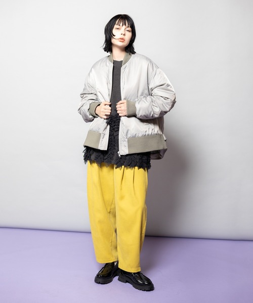 OSMOSIS（オズモーシス）の「ギャザージップブルゾン（ブルゾン・レディース・グレー/カーキ/ブラック・ONE SIZE）」の9枚目の写真