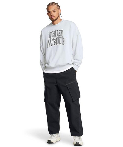 UNDER ARMOUR(アンダーアーマー)の「UAアイコン ヘビーウェイト テリー オーバーサイズ クルー(ライフスタイル/メンズ)(スウェット・メンズ・オフホワイト・3XL/L/S/M/XL/2XL)」の3枚目の写真