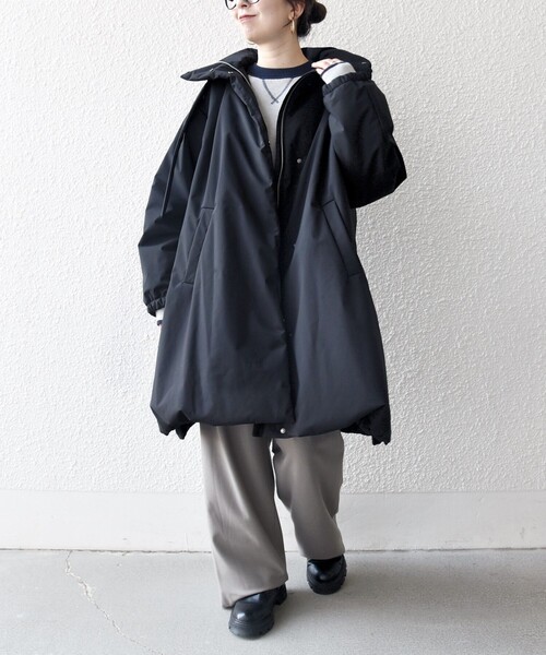 未使用品✨ANAYI アナイ　ポーチ付　撥水加工　コート　ダブルジップ　ナイロン セール】SHIPS any:〈多機能〉中綿 2WAY フーディー テントライン