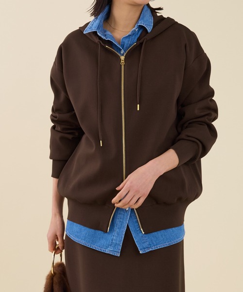 marmors（マルモア）の「【marmors】water repellent knit parka〈セットアップ対応〉（パーカー・レディース・ダークグレー/ブラウン/ブラック・36）」の3枚目の写真