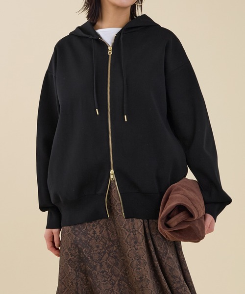 marmors（マルモア）の「【marmors】water repellent knit parka〈セットアップ対応〉（パーカー・レディース・ダークグレー/ブラウン/ブラック・36）」の2枚目の写真