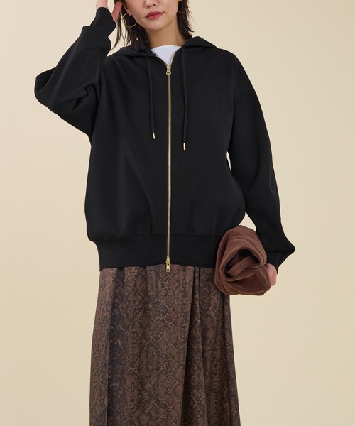 marmors（マルモア）の「【marmors】water repellent knit parka〈セットアップ対応〉（パーカー・レディース・ダークグレー/ブラウン/ブラック・36）」の4枚目の写真