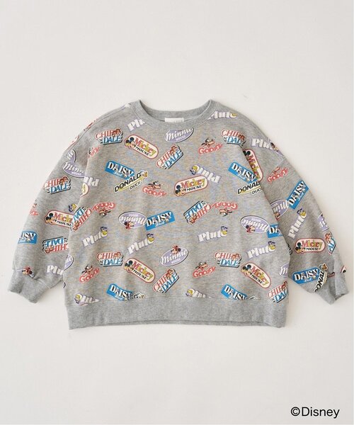 b・ROOM（ビールーム）の「【Disney】【毛玉バイバイ裏毛】ミッキー＆フレンズ/総柄スウェット（スウェット・キッズ・トップグレー/ラベンダー/オートミール・150cm/120cm/130cm/140cm/100cm/110cm）」の6枚目の写真