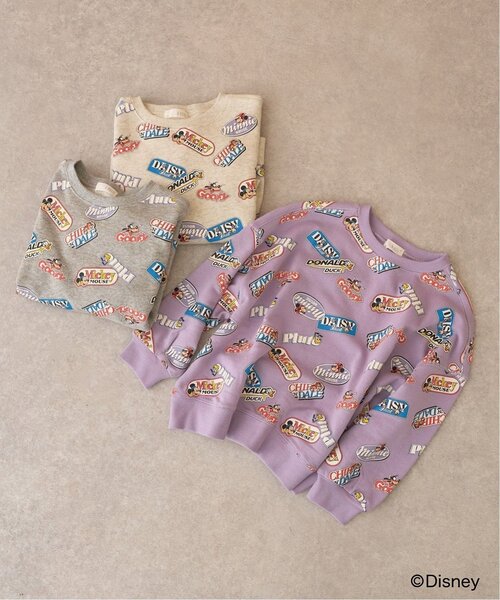 b・ROOM（ビールーム）の「【Disney】【毛玉バイバイ裏毛】ミッキー＆フレンズ/総柄スウェット（スウェット・キッズ・トップグレー/ラベンダー/オートミール・150cm/120cm/130cm/140cm/100cm/110cm）」の13枚目の写真